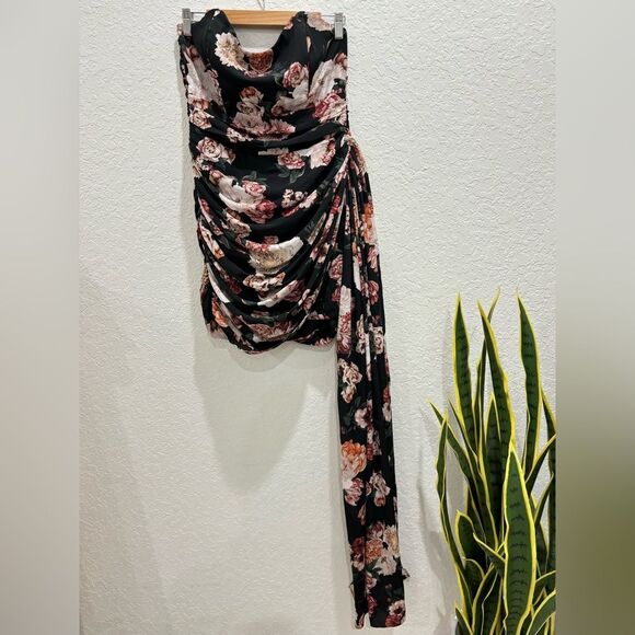 Buddy Love Zeus Draped Side Strapless Mini Dress Nightfall Size Medium - Picture 2 of 7